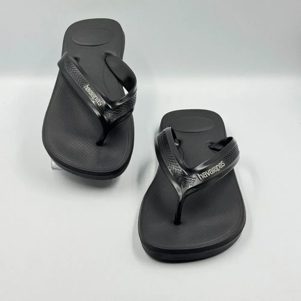 Havaianas Mens 9/10 Black Classic Flip Flop Extra Soft Rubber Sole Brazil Made